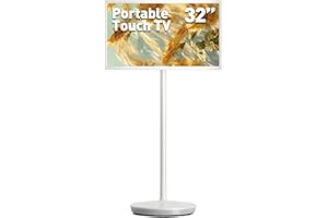 KEFEYA 32-Inch Portable TV with Touch Screen | 6GB RAM + 128GB Storage | 1080P Full HD Portable Monitor with Built-in 8-Hour Battery | Android 13 OS | Rolling TV on Wheels | Remote Control