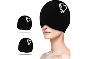 Enhanced Coverage Ice Head Wrap, Migraine & Headache Relief, Suitable for Tension, Puffy Eyes, and Sinus Pain Cold Compress R