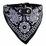 Howstar Pet Neckerchief, Adjustable Puppy Collar Dog Bandana Scarf Doggy Necklace (M, Black)