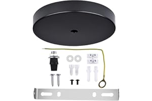 Arturesthome 7" Black Rewind Ceiling Canopy Kit,Black Single Hole Ceiling Plate for Pendant Lights or Chandelier Fixture Mode