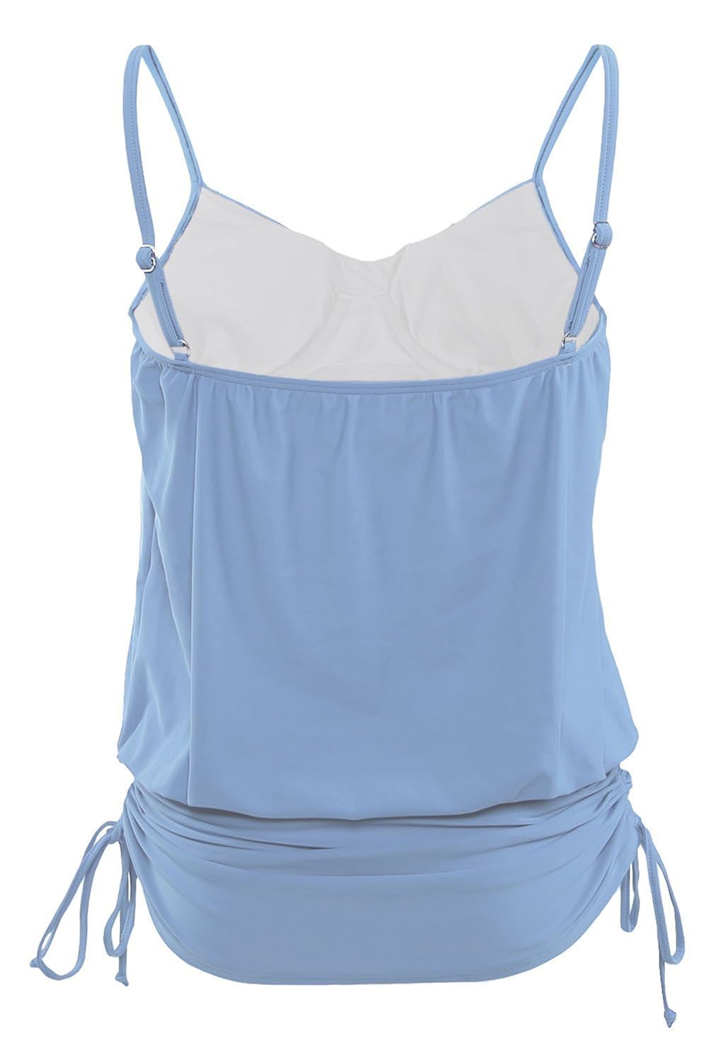 boldgal women's beach swim sleeveless spaghetti strap beach top (blue)