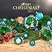 Yoland 24ct Barrel Plating Christmas Ball Ornaments Tree Decorations(40mm/1.57'' in) (Turquoise)