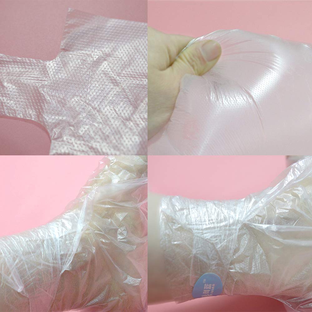 200 Pcs Paraffin Wax Bath Liners Hands & Feet - Plastic Cozy Hand Foot Covers Disposable Therapy Bags, Spa Pedicure Accessories for Women Men with Stickers : Beauty