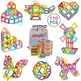 Ailuki 110PCS Magnetic Building Blocks Magnet Tiles Educational Stacking Blocks Boys Girls Toys for Children Educational and Creative Imagination Development