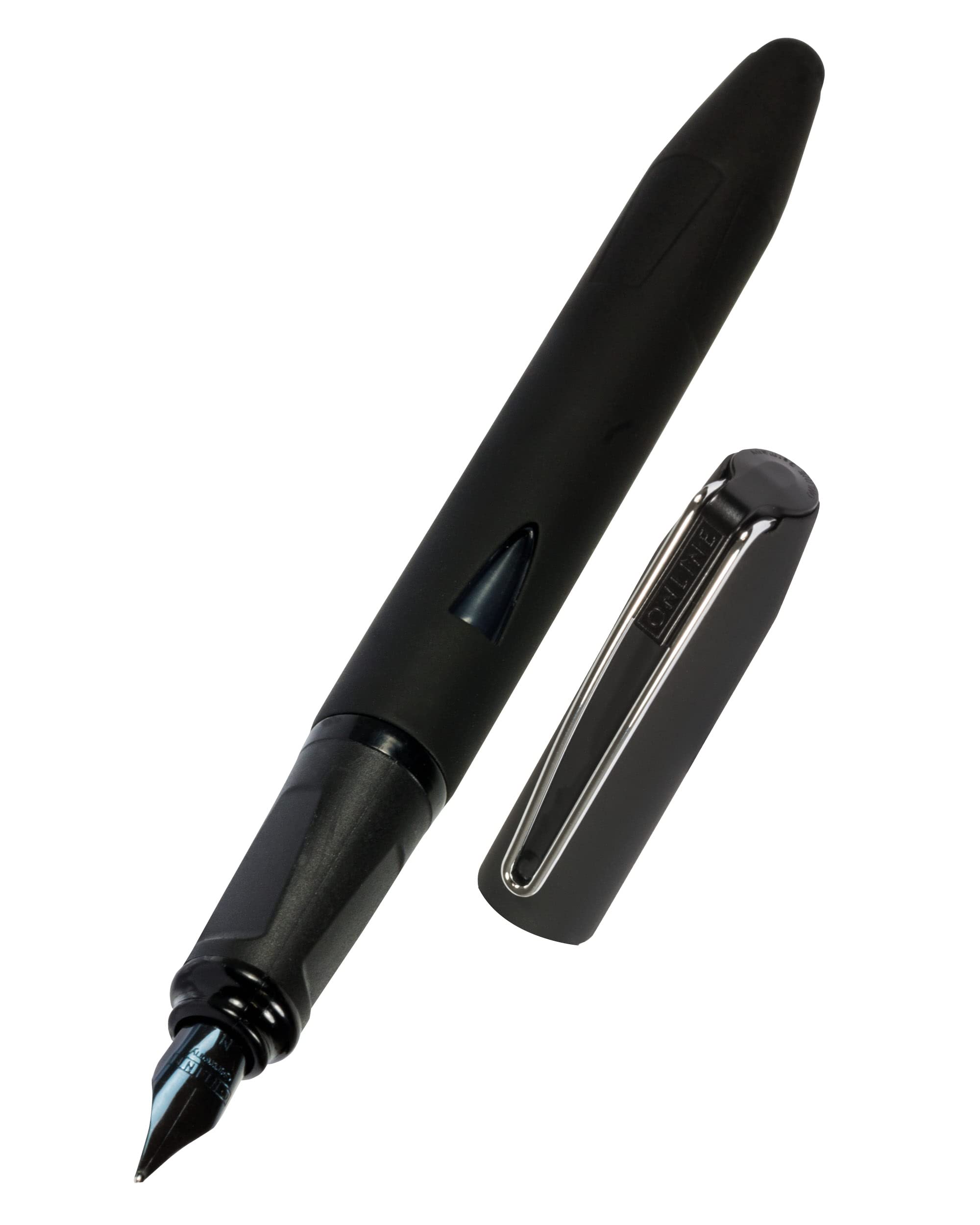 Online Fountain pen Switch Plus, ink cartridge fountain pen & touch pen, solid iridium nib size medium, stylus tip for tablets & smartphones, multifunction-pen incl. combi ink cartridge, black