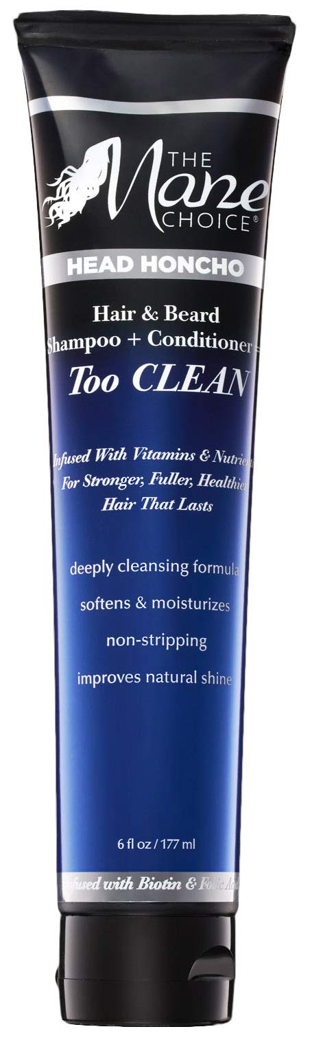 THE MANE CHOICE Head Honcho Hair & Beard Shampoo And Conditioner Too CLEAN- Vitamins And Nutrients For Stronger, Fuller, and Healthier Hair And Beard (6 Ounces / 177 Milliliters)