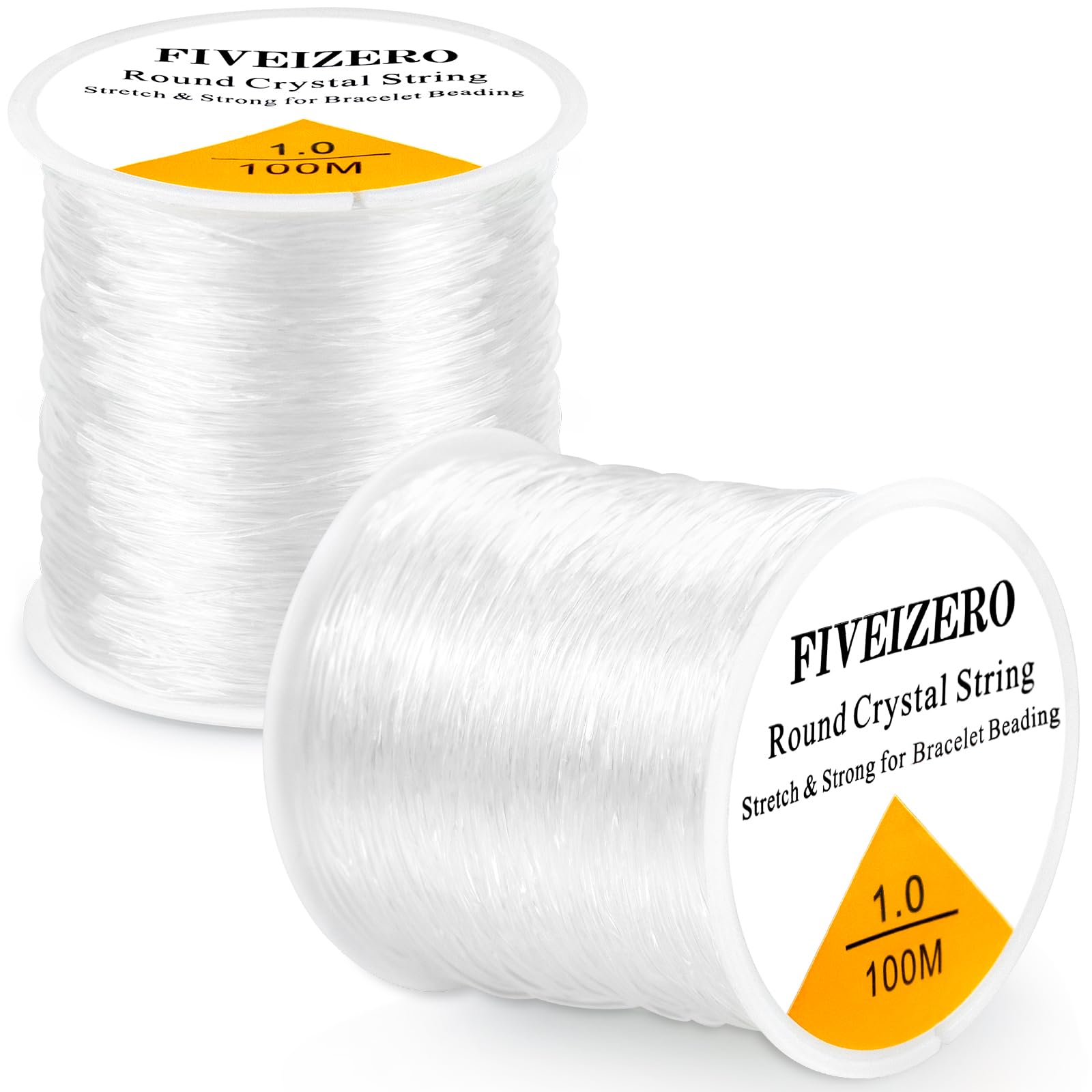 Photo 1 of 1Rolls FIVEIZERO Elastic Bracelet String Cord – 0.4/0.5/0.6/0.7/0.8/1mm Clear Stretchy Bead Cord, 218 Yards Total for Bracelets, Necklaces, Beading, and Jewelry Making