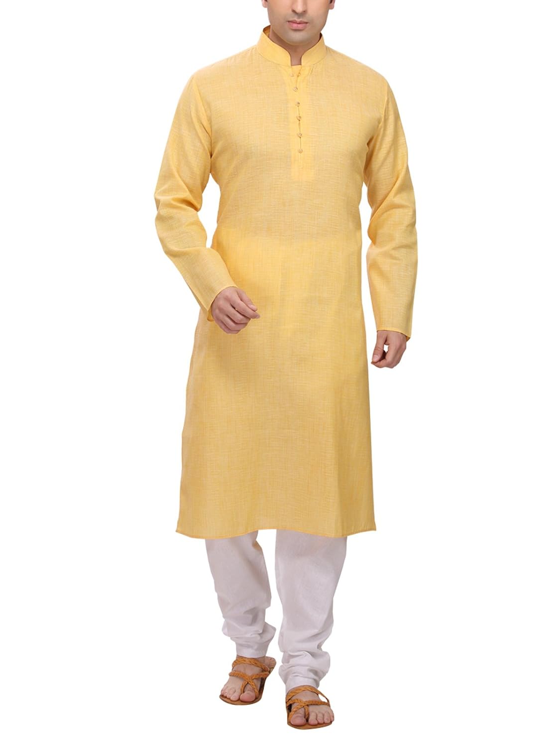 rg designers yellow kurta pyjama set
