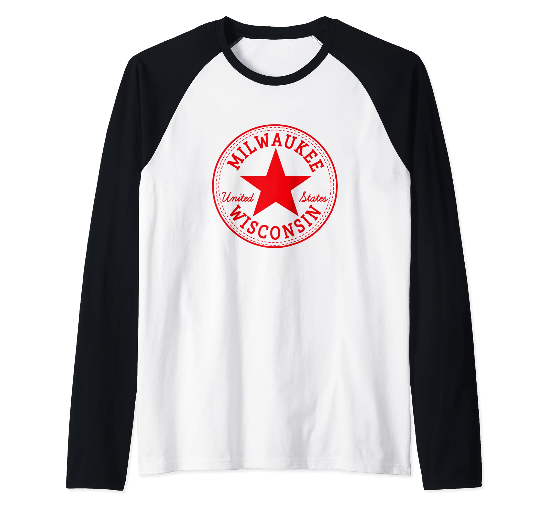 Milwaukee Wisconsin United States USA Outdoor Skater Outfit Raglan Baseball Tee