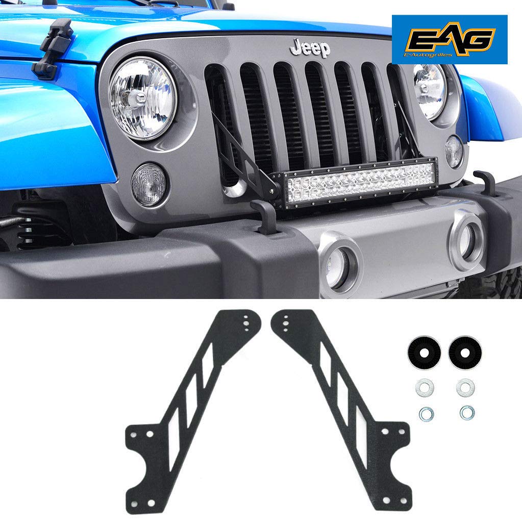 Amazon.com: EAG Grille Mounting Brackets for 07-17 Jeep Wrangler JK 20"  Single LED Light Bar: Automotive