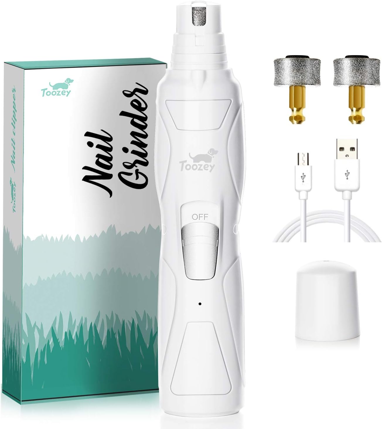 Toozey Dog Nail Grinders Rechargeable Dog Nail Clippers 14W Powerful