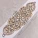 Gold Wedding Rhinestone Applique for Dresses Bridal Belts (1 Piece Gold)