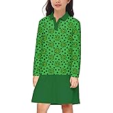 Remimi Girls Mardi Gras Striped Dresses St Patricks Day Long Sleeve Dress 5-14 Years