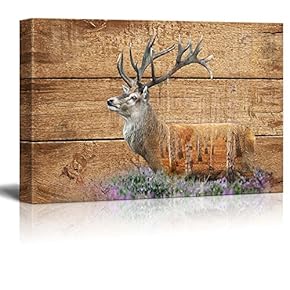 Double Exposure Rustic Elk in The Woods Wall Decor