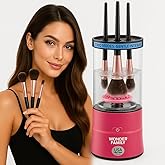 3-in-1 Electric Makeup Brush Cleaner & Dryer – Automatic Washer, Fast Air-Dry & Holder Stand – Cleans Brushes & Sponges (Pink)