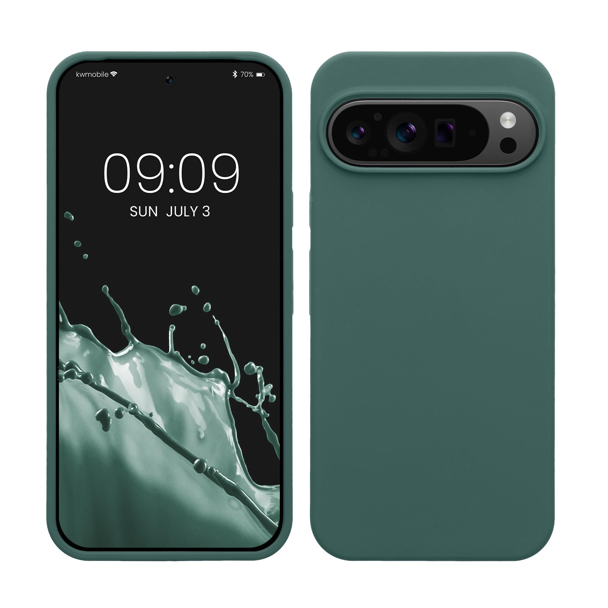 kwmobile Case Compatible with Google Pixel 9 Pro XL Case - TPU Silicone Phone Cover with Soft Finish - Forest Green