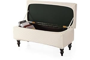 FUANGUI Ottoman Cover Stretch Storage Ottoman Bench Slipcover Printed Folding Storage Bench Ottoman Cover Footrest Stool Slipcover Footstool Protector Cover with Elastic Bottom, Large