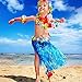 LoveS Pack of 12 Assorted Color Hula Grass Skirt with Flower Leis Costume Set, Luau Grass and Hawaiian Flower Bracelets, Headband, Necklace