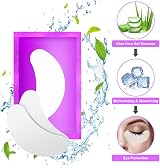 URAQT Eye Gel Pads and Patches 50 Pairs 10 Brushes Premium Lint-Free Purple view 3