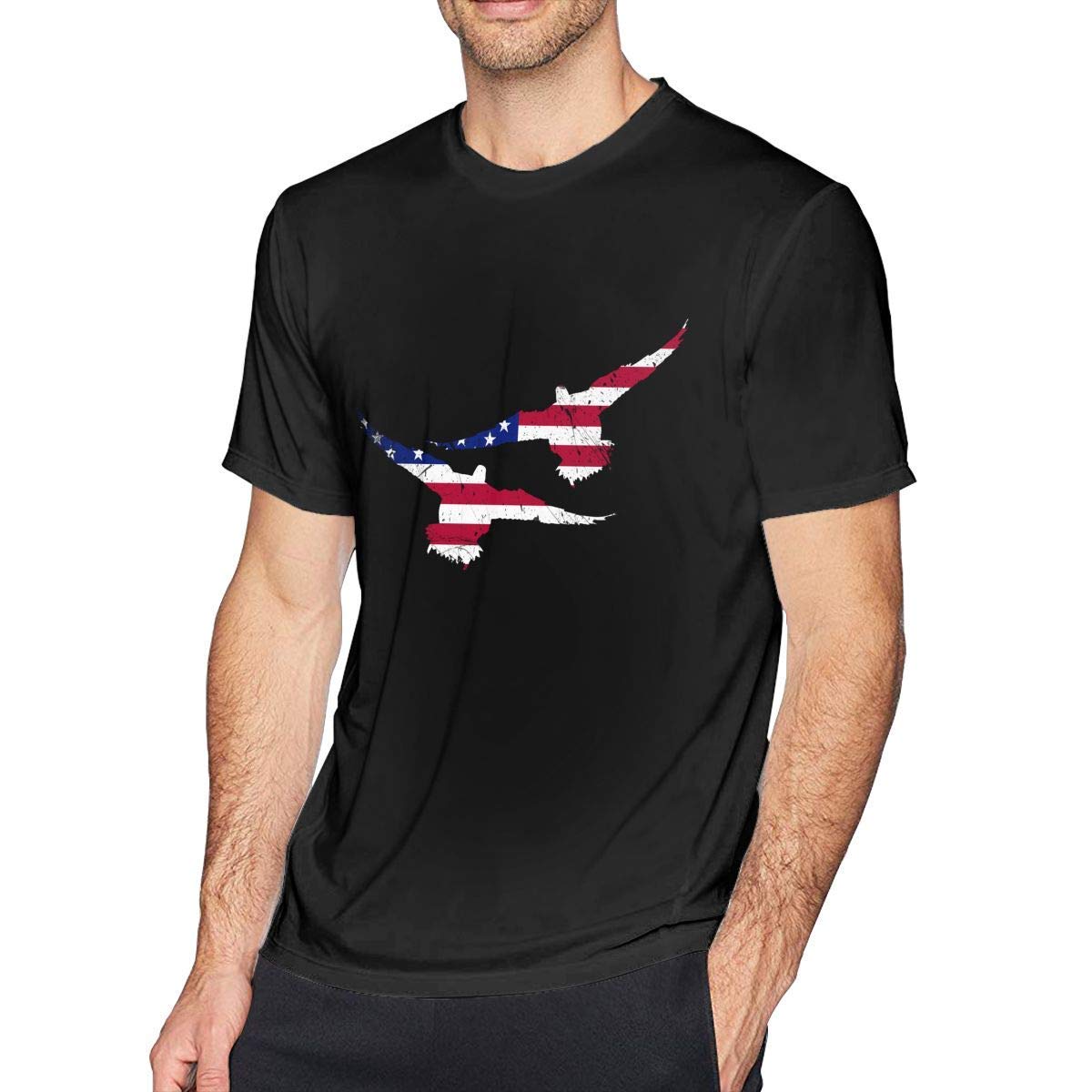American Flag Duck Drake Hunting Decoy Tea Crew Neck Short Sleeve T Shirt
