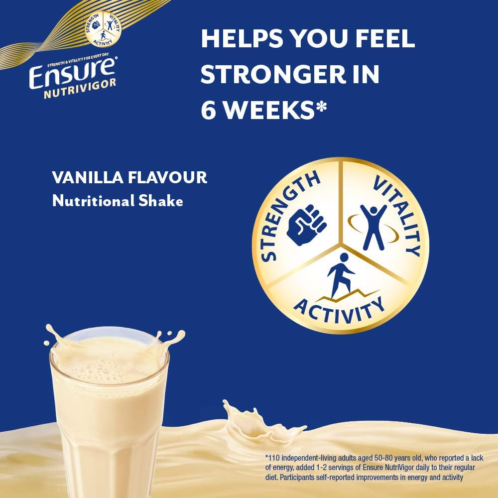 Ensure NutriVigor Nutritional Shake, Vanilla Flavour, 400g, Food Supplement with Protein, HMB & 27 Vitamins & Minerals - Image 5