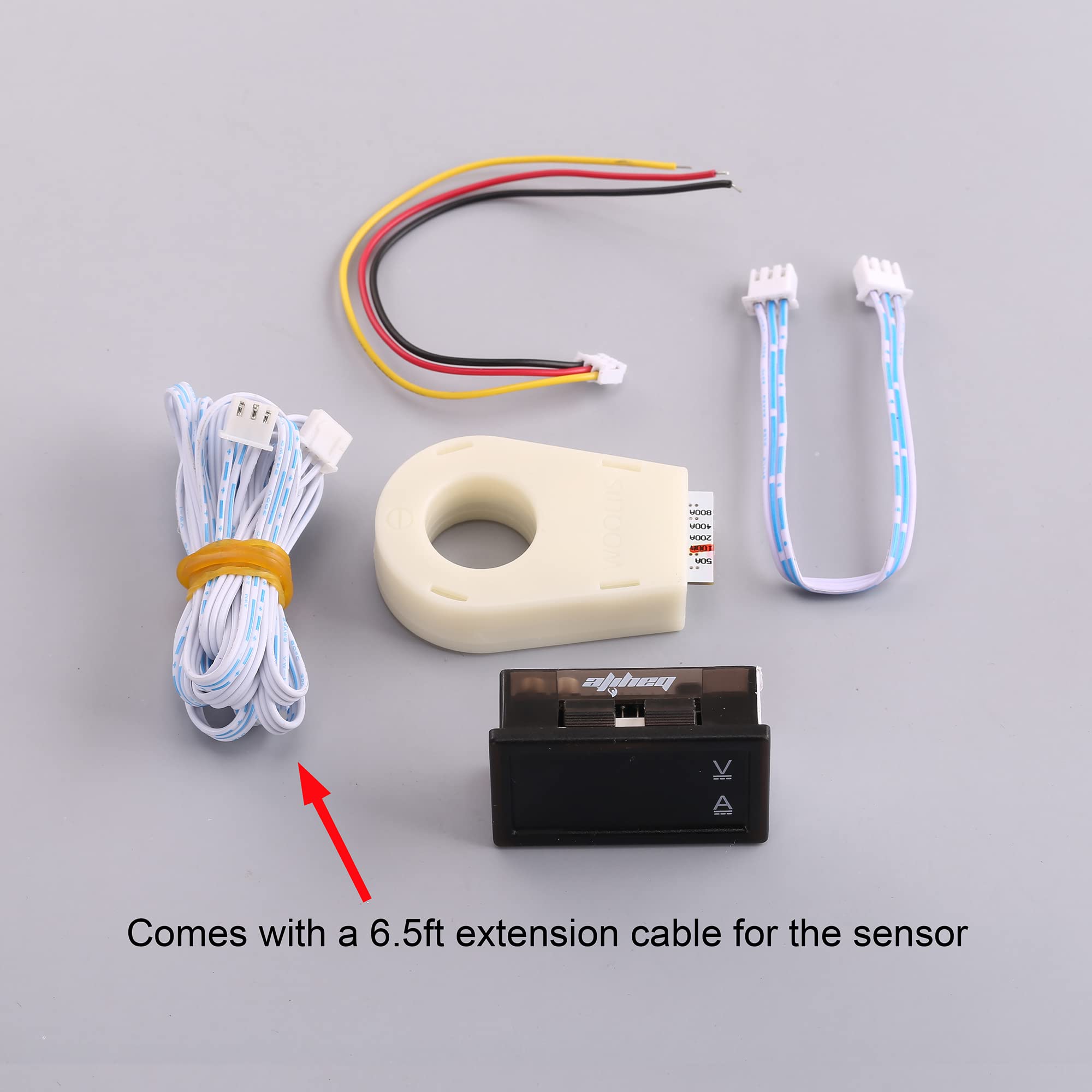 bayite Volt Amp Meter, DC 5-100V 100A Dual Display Current Voltage Meter, Digital Mini Ammeter Voltmeter Gauge with Hall Effect Sensor Current Transformer