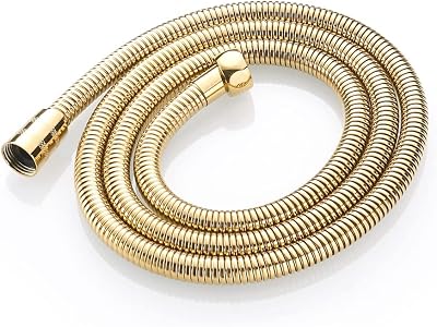 Xcel Home 1.2m Gold Leakproof Flexible Stainless Steel Anti-Kink Shower Hose