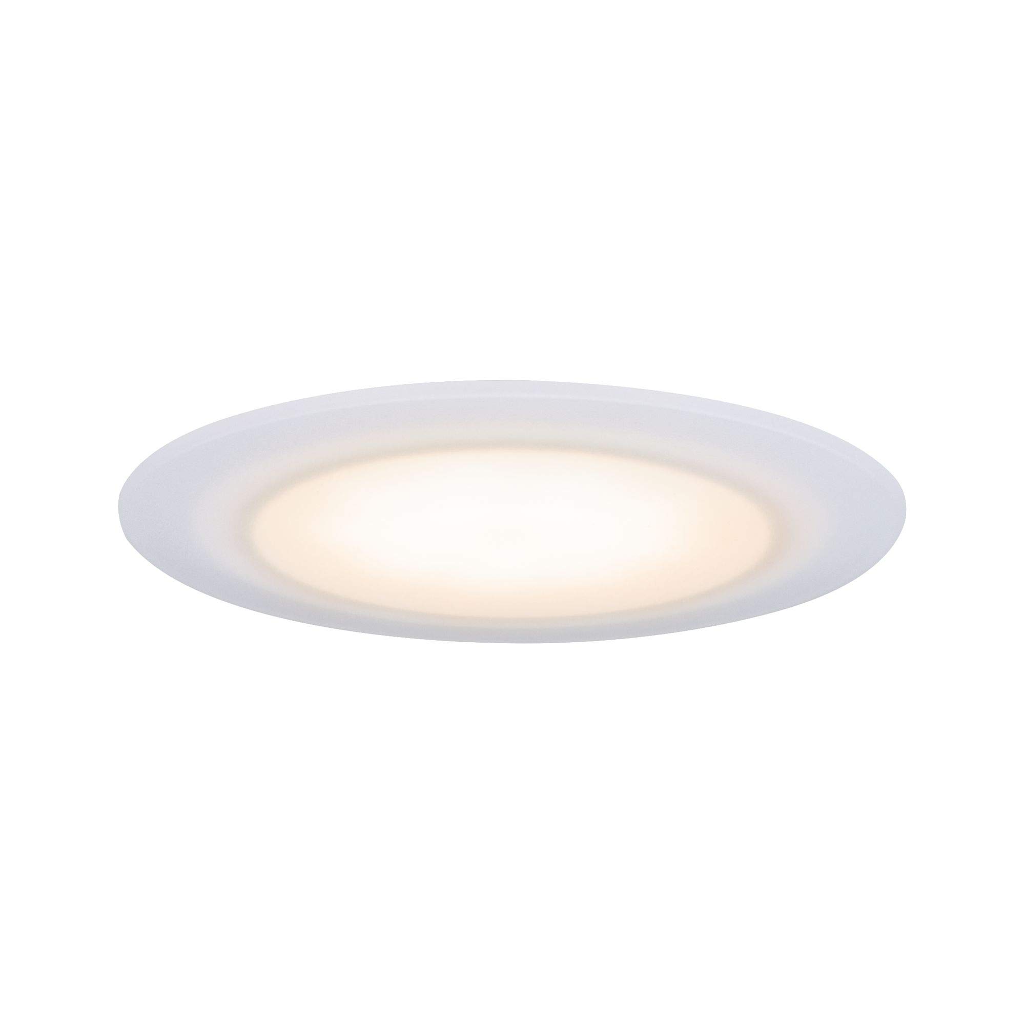 Paulmann 99943 Premium Suon LED recessed luminaire rnd incl. 1x6.5W IP44 dimmable recessed spot Satin, White Cabinet Light Plastic recessed lamp 2000K