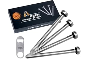 PONPUR Gifts for Men Dad Him, 4pc Beer Chiller Sticks, Fathers Day Anniversary Birthday Gifts Idea for Husband Him, Cool Beer Lover Presents for Men, White Elephant Gift for Adult