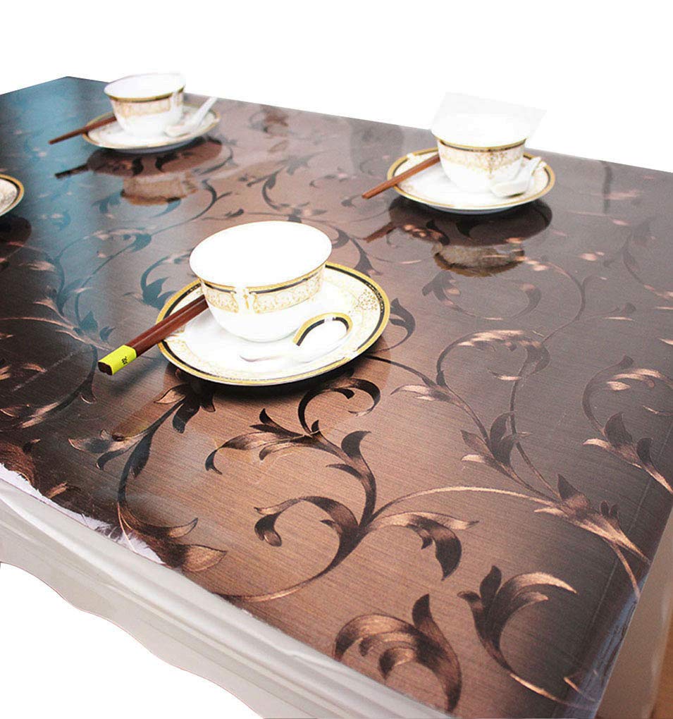 CIEEIN CIEHT PVC Tablecloths Table Mat Desk Pads Tablecover Table Covers Waterproof Oilproof Durable Bown 80 * 130CM — image 1