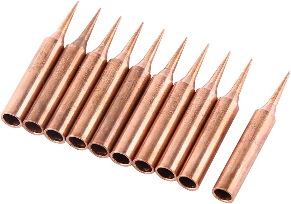 TOPINCN 10-Piece Pure Copper Soldering Iron Tips Set, 900M-T-I, 43cm Length, 4mm-6.7mm Diameter for 936/937 Soldering Station - Image 4