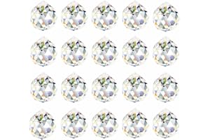 20 PCS Clear Crystal Ball Prism, K9 Crystal Sun Catchers Ball for Garden Ornaments Outdoor Window Chandelier Hanging Pendant 