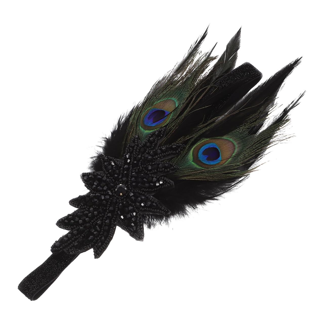 Lurrose Peacock Hairband Vintage 1920s Peacock Flapper Headband Hair Accessories for Women Cosplay Masquerade Dance Costume Party