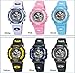 PASNEW Boys Girls Waterproof Sport Digital Watch Dual Time Display (Yellow)