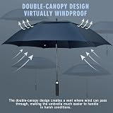 ZOMAKE Golf Umbrella 68in Windproof Rainproof Double Canopy Navy Blue view 3