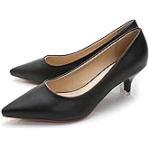 Women's Low Kitten Heel Pumps Classic Fashion Dress Pumps Simple Heeled Shoes for Office Work