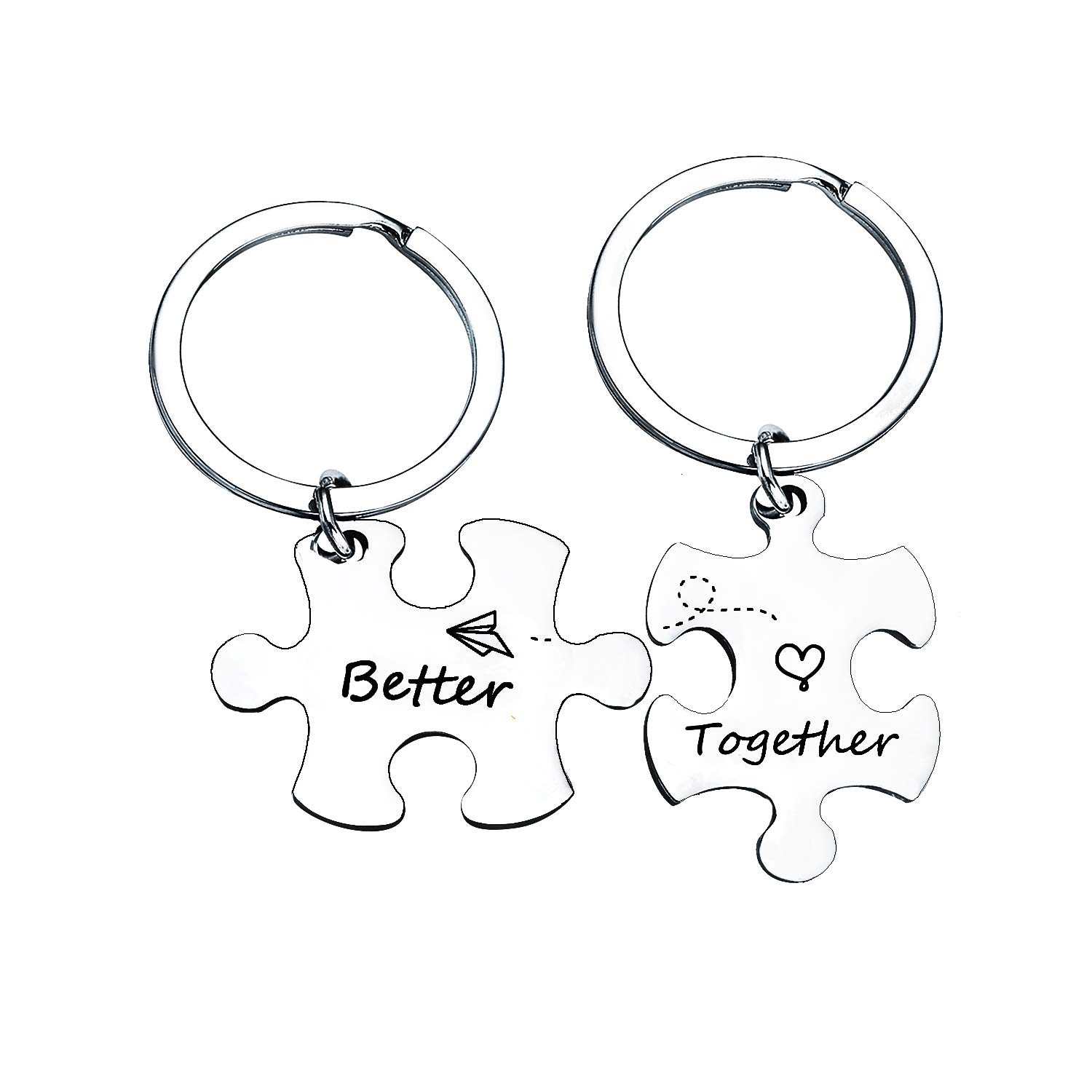 BESPMOSP Gifts For Couples Husband Wife Keychains Jewellery Best Friends Gifts Christmas Presents For Men Women (Better Together)