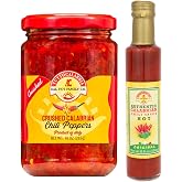 TuttoCalabria, Crushed Calabrian Chili Pepper (10 oz) &amp; Smooth Calabrian Chili Hot Sauce Original (8.8 oz)
