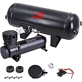 CNRAQR 3 Gallon Air Tank with 200PSI Air Compressor for Suspension/Air Ride/Bag/Car Train Truck Horn Aluminum 12 Liter Compressed air Storage Tank Onboard System Air Suspension Compressor Kit
