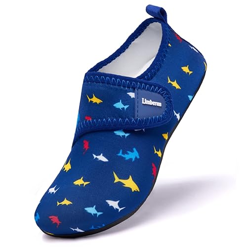Limberun Boys Water Shoes Kids Quick Dry Aqua Barefoot Non Slip Beach Swim  Socks for Sport Pool Swimming Toddler Shark in Kuwait Whizz Water 