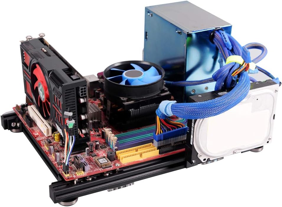 VBESTLIFE DIY Open Computer Case Aluminum Alloy M-ATX Test Platform Bare Heat