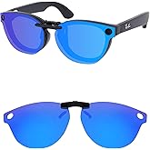 HILEEN Polarized Clip-on Sunglasses for Ray-Ban Meta Headliner RW4009 & Gen 2 RW4013 50mm for Men Women UV Protection-Ice Blue