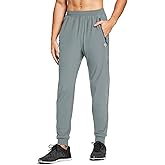 baleaf Men's Joggers Pants Athletic Workout Track Running Gym Lightweight Quick Dry Tapered Jogger Zipper Pockets