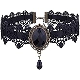 AOCHEE Black Lace Choker Necklace Lace Gothic Choker for Women for Halloween Weeding Costume Party Prom Vampire Choker