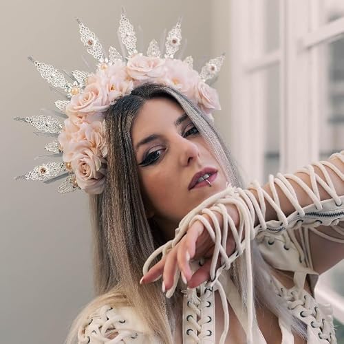 COSUCOS Renfaire Rose Halo Crown - Handmade Fantasy Sun  display picture 3