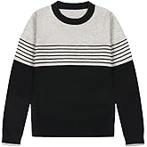 Bienzoe Boys Long Sleeve Sweater: Kids Crewneck Cotton Jacquard Pullover - Casual Knit for Fall Winter School Holiday Family