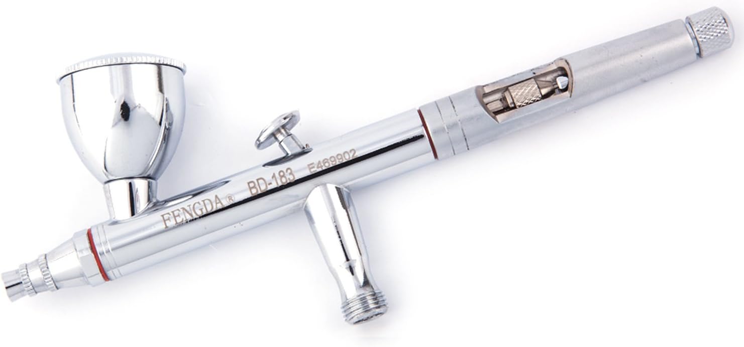 Fengda Airbrush Hi-Flow FE-183 All-Purpose Precision Dual-Action Gravity Feed Airbrush Set including 3 Cup Sizes - Image 4