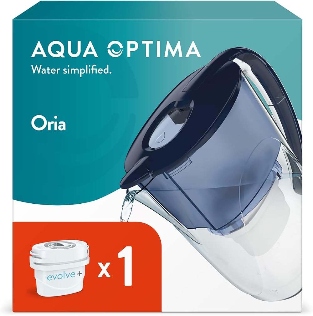 Aqua Optima Oria Water Filter Jug 2.8L with Evolve+ Filter Blue