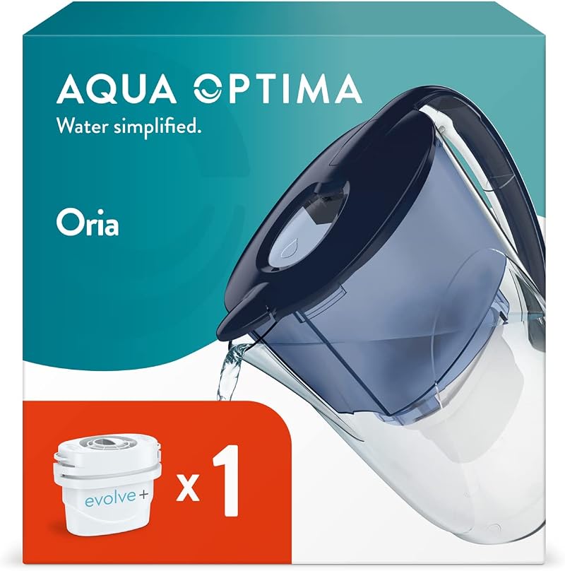 Aqua Optima Oria Water Filter Jug 2.8L with Evolve+ Filter Blue