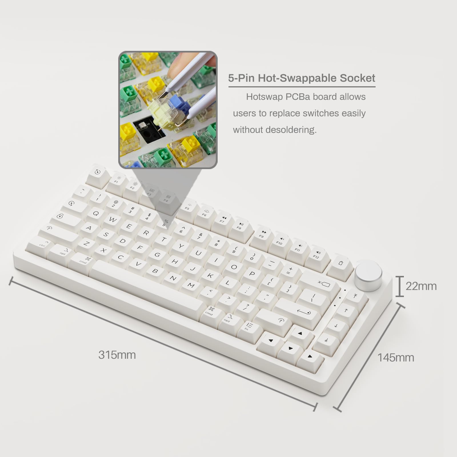 Mua 5075B Plus Air 75% Mechanical Keyboard Gasket Mount Hot Swappable ...